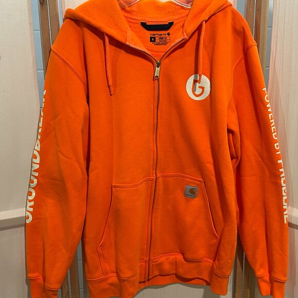 CARHARTT Sz. M (Loose Fit) Orange High Visibility Sweatshirt Hoodie - Picture 1 of 9